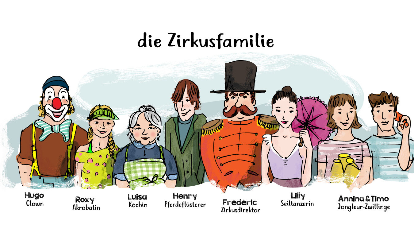 Zirkusfamilie Illustration