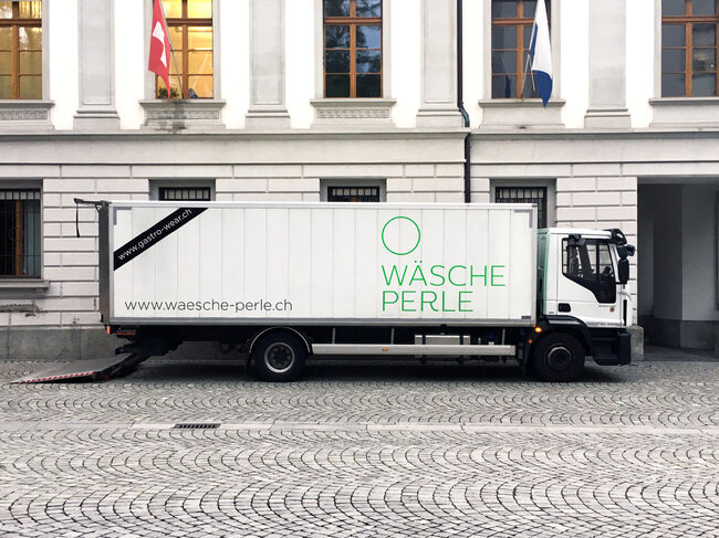 Lastwagen beschriftet Branding Luzern